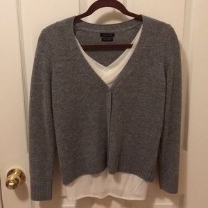 Massimo Dutti Grey Cardigan V-shape